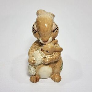 Vintage Beswick 3" Mother and baby Rabbit Figurine England